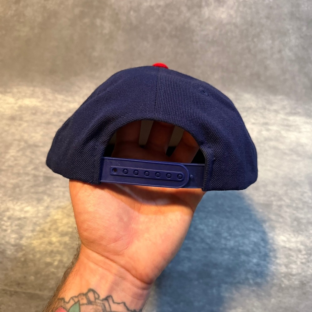 Vintage Puma MLB Chicago Cubs Snapback Hat Mens Navy Blue Red Logo Baseball Cap - Picture 5 of 8